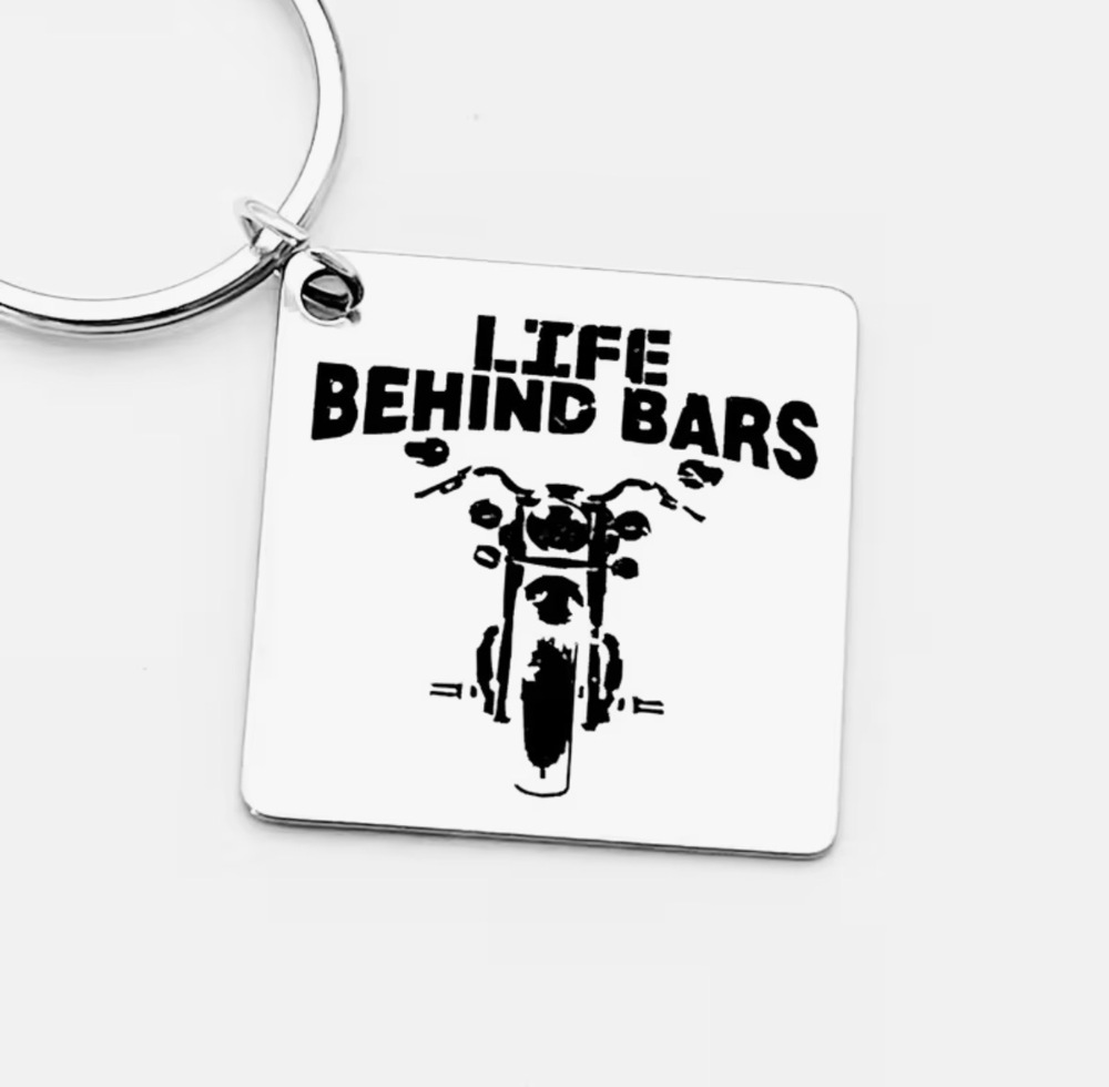 3/$25 Life Behind Bars Motorcycle Stainless Steel Keychain NEW